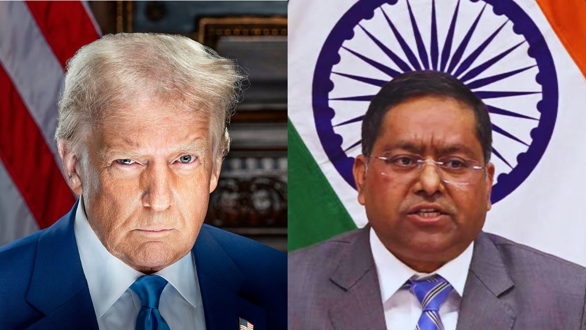 Donald Trump India controversy MEA response Randhir Jaiswal, Trump remarks India China backlash India US relations, Randhir Jaiswal MEA spokesperson India response Trump comments , US India diplomatic row Trump statement reaction, MEA briefing, India US relations controversy Trump immigration remarks.