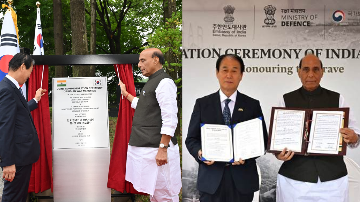 Rajnath Singh Unveils Indian War Memorial in Seoul Marking 75 Years of Korean War