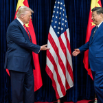Trump China visit, Trump Xi Jinping summit Beijing, US China high stakes summit, Trump arrives Beijing state visit, US China trade talks, Xi Jinping Trump meeting China, Washington Beijing relations tensions, Trump China business delegation Nvidia Jensen Huang Elon Musk, US China economic cooperation talks, China US trade restrictions AI chips Nvidia China export controls, Trump urges China open market, Beijing Great Hall of the People reception, US China technology rivalry talks, Iran conflict discussion Trump Xi summit, Taiwan issue US China talks, global security US China dialogue, US China diplomatic engagement, China foreign ministry response US visit, US China strategic stability talks