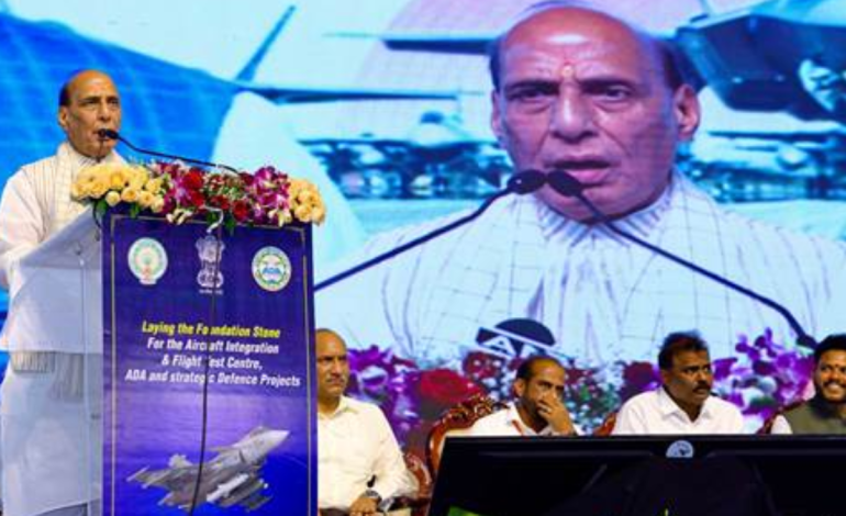 Rajnath Singh lays foundation for AMCA testing centre, defence projects in Andhra Pradesh