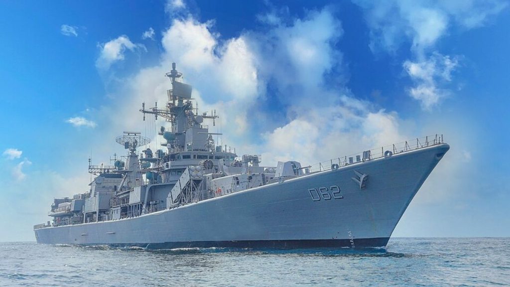 Indian Navy warship image, Indian Navy destroyer photo, Indian Navy fleet expansion visuals, Indian Navy naval power image, Indian Navy blue water navy photo, Indian Navy modern warship, Indian Navy maritime security, Indian naval warfare ship photo, Indian Navy indigenous warship visuals.