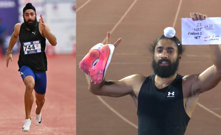 Indian Navy Sprinter Gurindervir Singh Creates History with 10.09s National Record in 100m