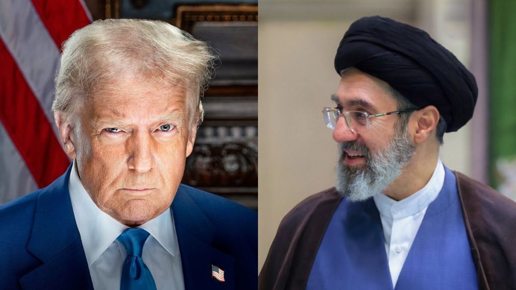 Donald Trump, mujtaba khamenei, US Iran peace talks tensions, Trump Iran leadership diplomacy conflict image geopolitical standoff, US Iran relations crisis leaders image nuclear dispute visuals, Trump Iran negotiations breakdown peace proposal rejection ,