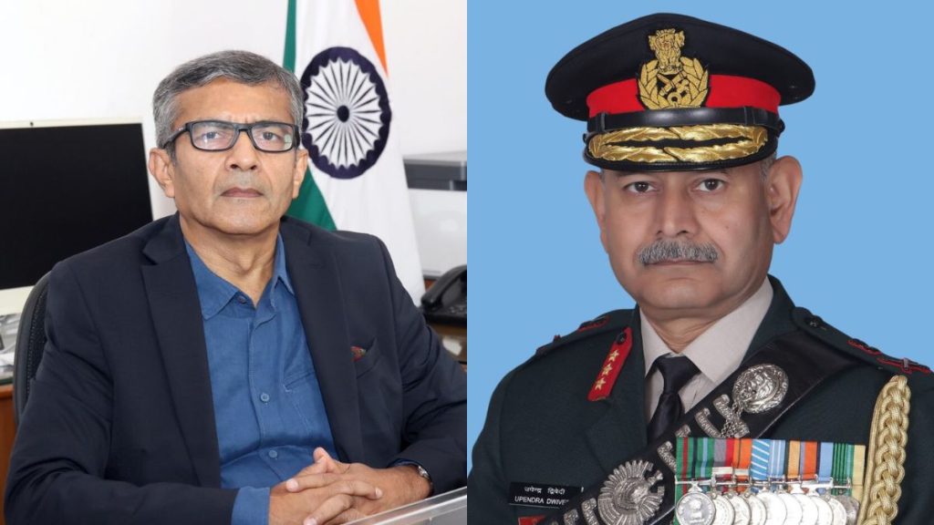 Upendra Dwivedi Rajesh Kumar Singh image Indian Army Chief Defence Secretary portrait, Indian Army Chief Defence Secretary court case pension delay, India military leadership legal case High Court fine.
