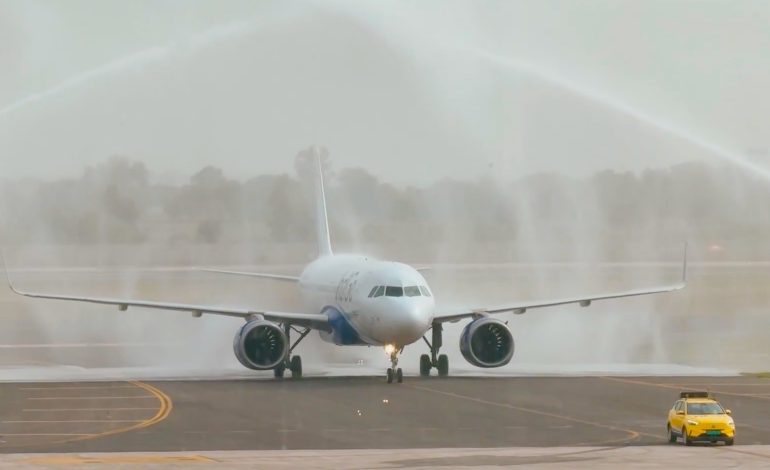Noida airport begins commercial operations, IndiGo flight lands from Lucknow