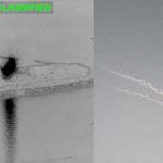 US missile interception image, CENTCOM missile defence visuals, Iranian missile attack image, ballistic missile interception.