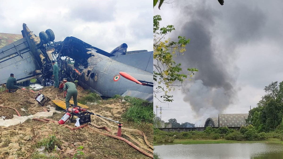 IAF An-32 transport aircraft crashes at Jorhat Air Force Station