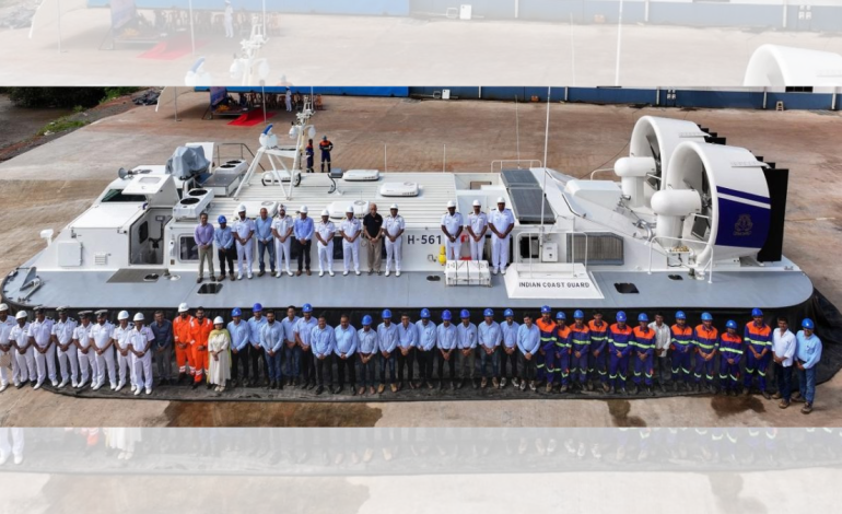 Indian Coast Guard inducts first indigenous hovercraft H-561 in major maritime Boost