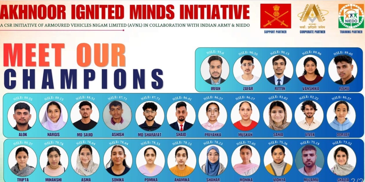 Army-backed Akhnoor Ignited Minds Initiative records 100% NEET 2026 success