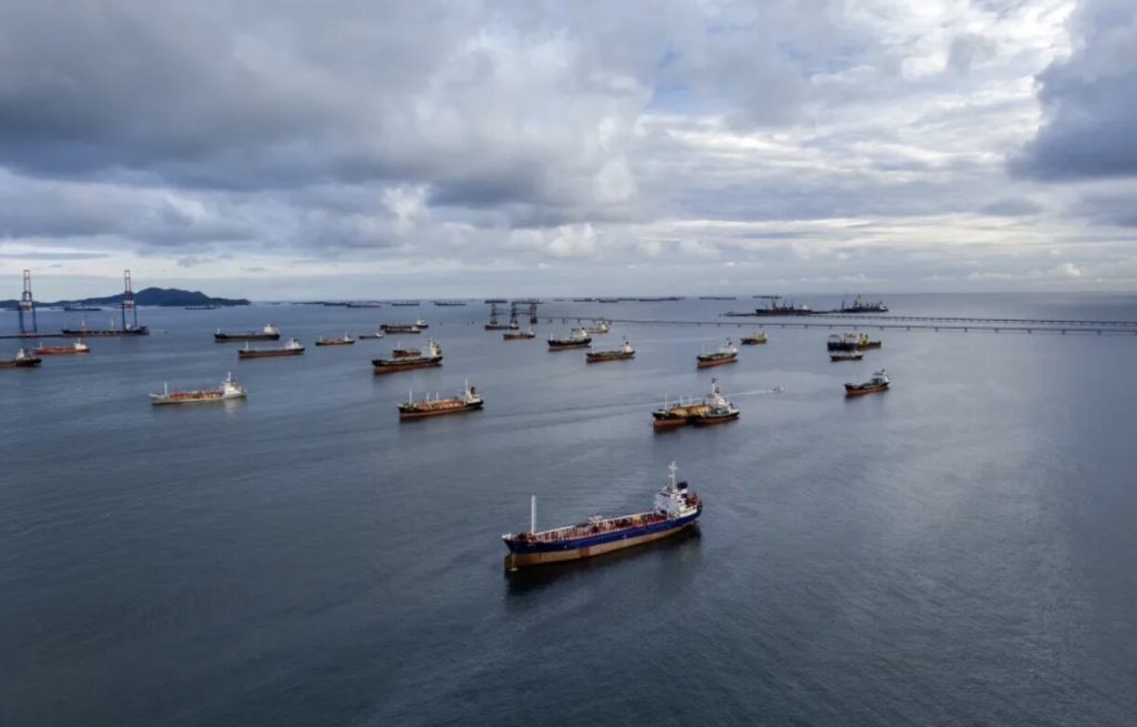 Strait of Hormuz stranded ships.