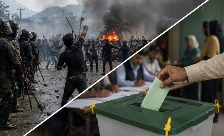 Violence, rigging claims overshadow first phase of Pakistan-occupied Kashmir polls as PML-N takes early lead