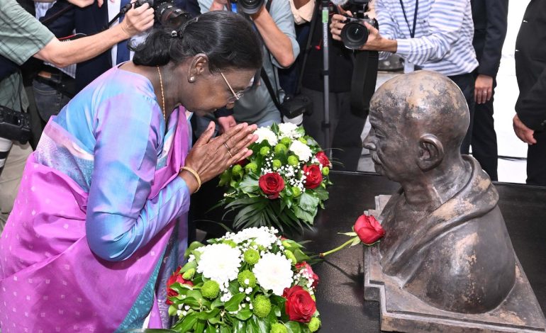 President Murmu unveils Gandhi bust in Skopje, wraps up first-ever Indian presidential visit to North Macedonia