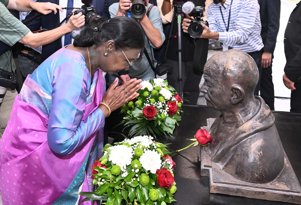 President Murmu unveils Gandhi bust in Skopje, wraps up first-ever Indian presidential visit to North Macedonia