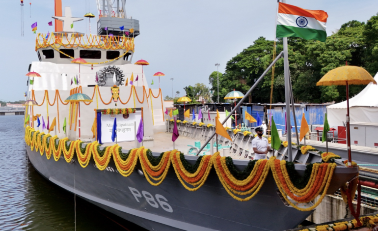 Indian Navy launches seventh indigenous ASW shallow-water craft ‘Machilipatnam’