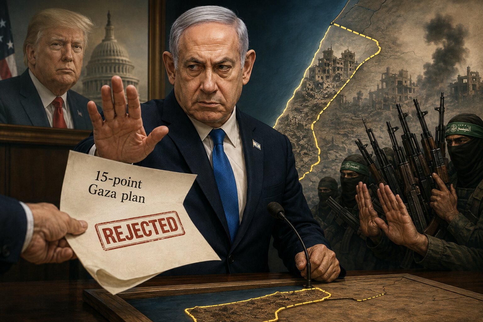 Israel rejects Trump’s 15-point Gaza plan, Netanyahu holds firm on Hamas disarmament first