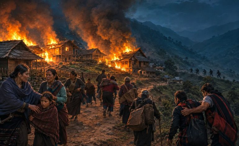 Armed men attack Naga village in Manipur’s Kangpokpi, torch homes as tensions rise