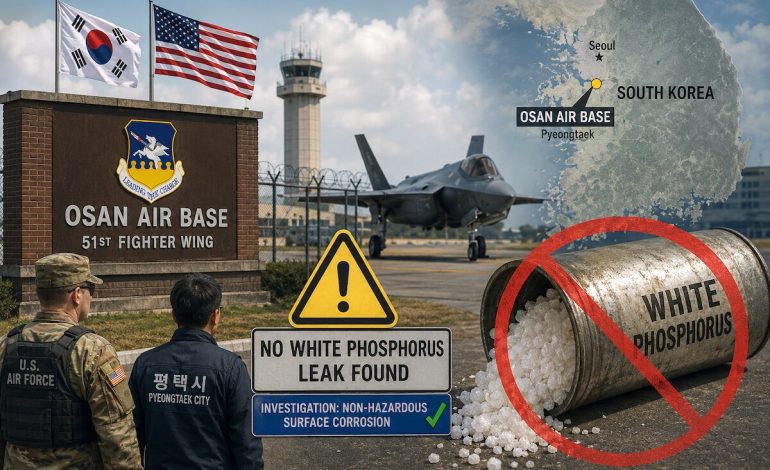 US military clears itself over ‘white phosphorus leak’ scare at Osan airbase in South Korea