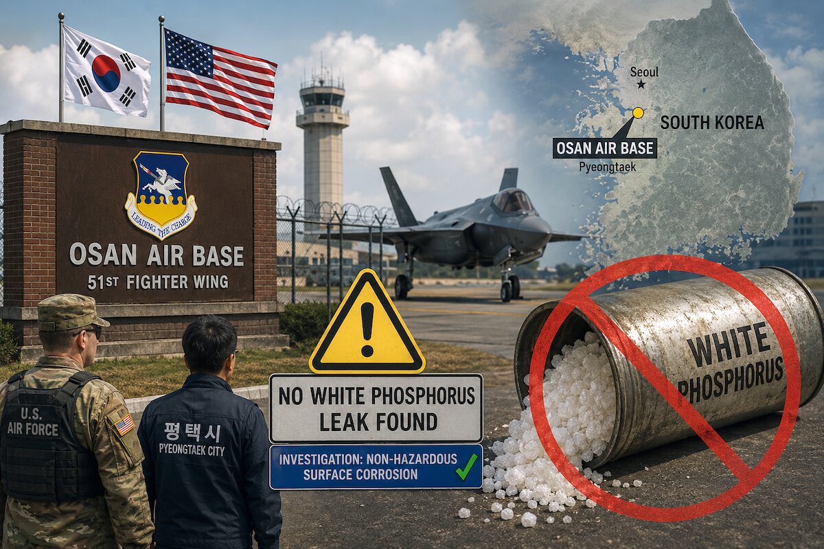 US military clears itself over ‘white phosphorus leak’ scare at Osan airbase in South Korea