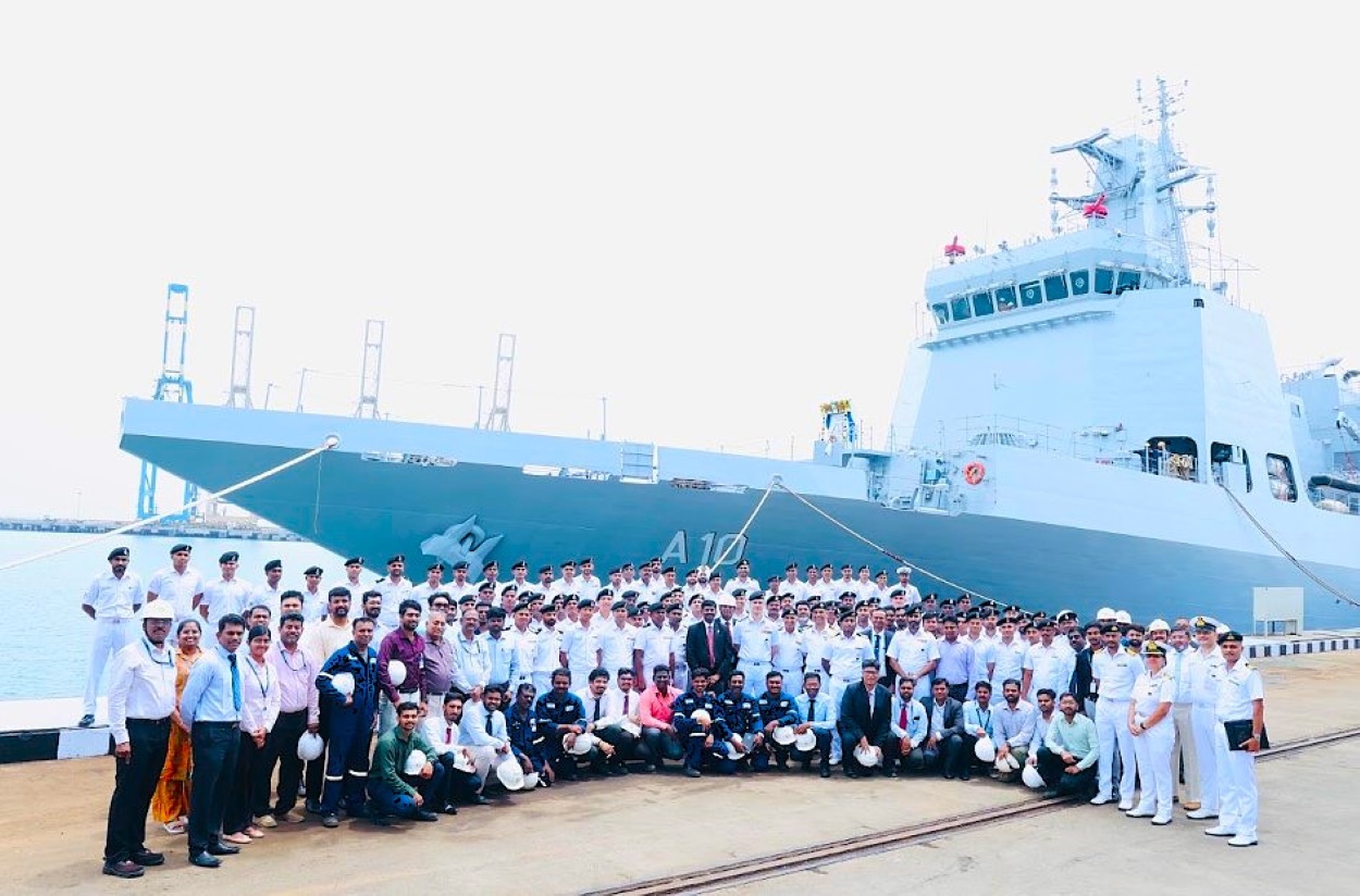 Indian Navy receives Samarthak, its first indigenous multi-purpose vessel built by L&T
