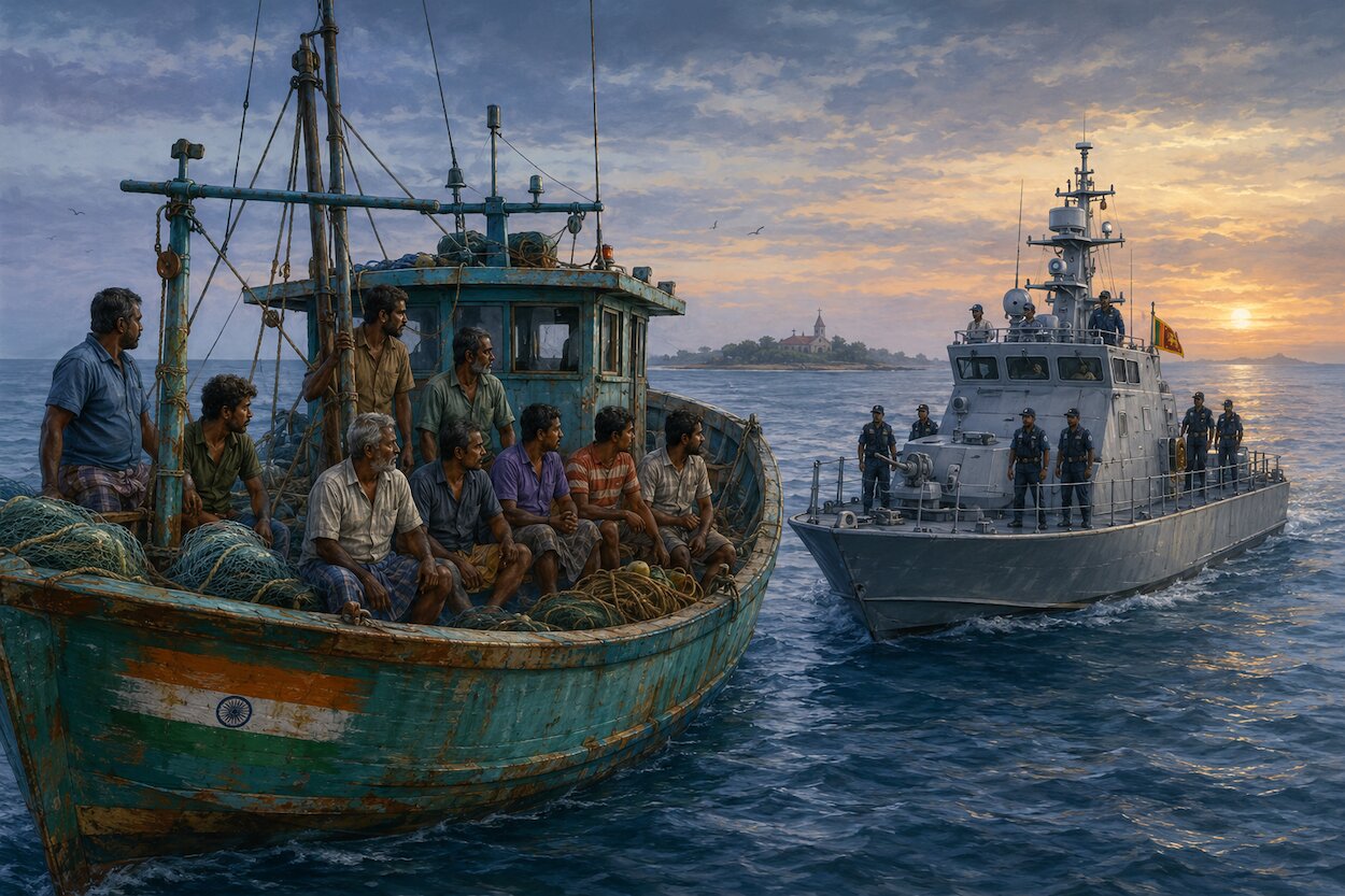 Sri Lankan navy arrests 9 Rameswaram fishermen near Katchatheevu, seizes trawler
