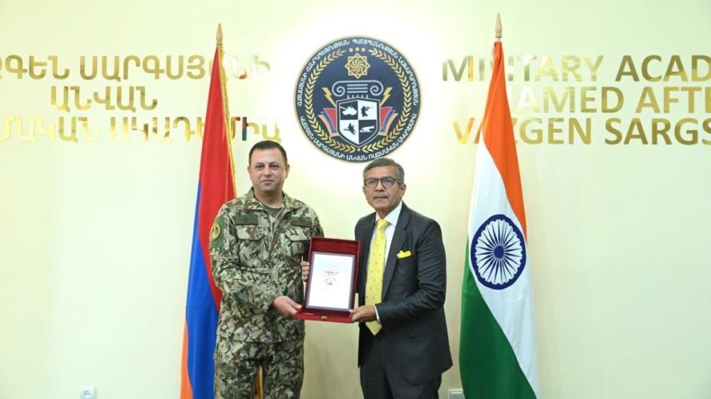 India Armenia defence cooperation image, India Armenia defence ties photo, India Armenia military cooperation visuals, Rajesh Kumar Singh Armenia visit image, Indian defence secretary Armenia photo, India Armenia defence industry partnership.