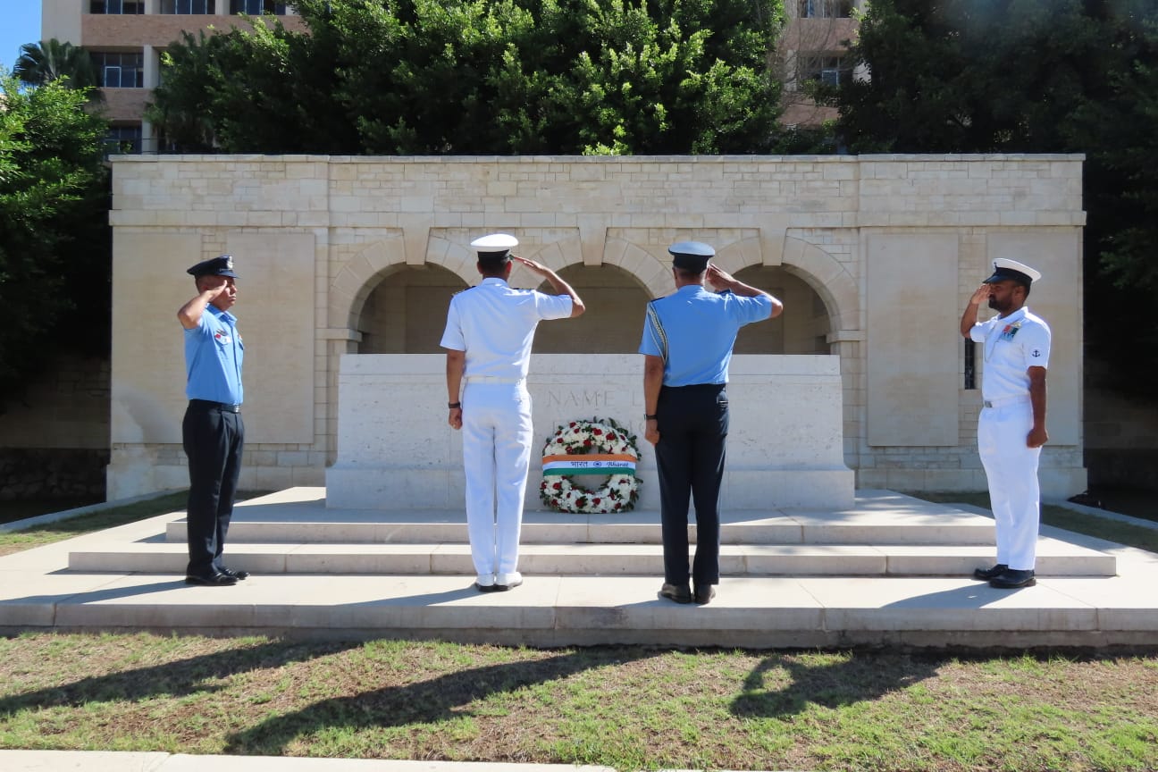 INS Trishul reaches Egypt, pays tribute to Indian war heroes and conducts naval drill