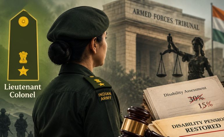 Handwritten reduction from 30% to 15% quashed: AFT restores woman Army officer’s disability pension