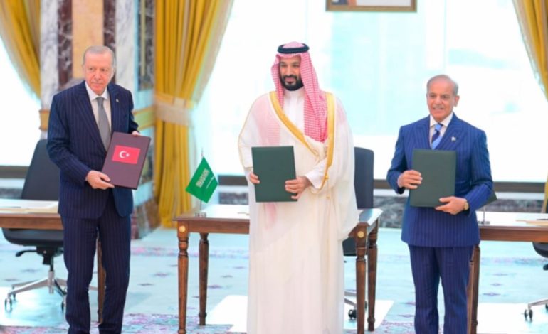 After Houthi attacks on Saudi Arabia, what have Pakistan and Türkiye done under the Mecca Defence Pact?