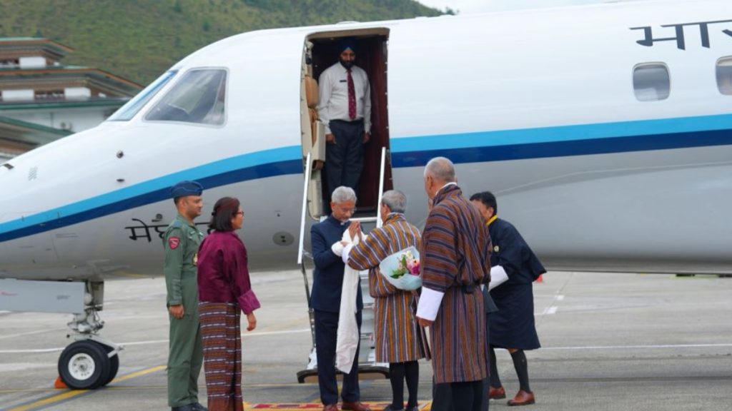 S Jaishankar Bhutan visit, Jaishankar arrives in Bhutan, India Bhutan relations, Jaishankar Paro Bhutan, India Bhutan diplomatic ties, India Bhutan bilateral cooperation.