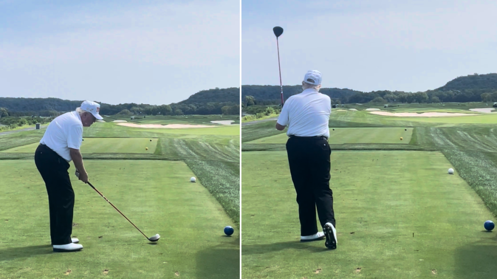 Donald Trump at a golf course in Ireland.