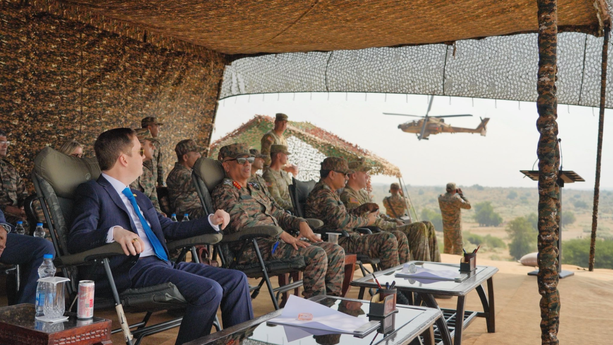 Sergio Gor witnesses India-US military drills at Mahajan Range during Yudh Abhyas 2026