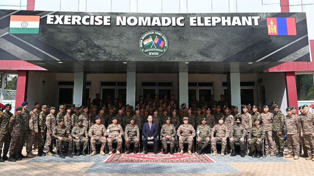 Exercise Nomadic Elephant 2026, India Mongolia military exercise, Indian Army Mongolia drill, Nomadic Elephant Pithoragarh, India Mongolia defence cooperation.