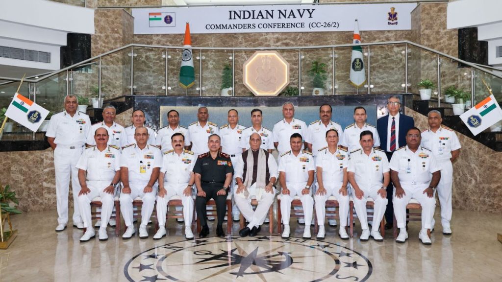 Indian Navy Commanders Conference 2026, Rajnath Singh Navy conference, Indian Navy leadership, Navy Commanders Conference New Delhi, Indian Navy modernization.