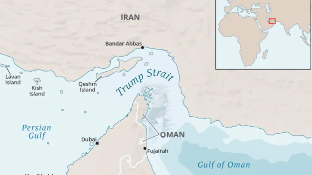 Trump suggests new name for Strait of Hormuz as US escorts 40 vessels amid Iran tensions