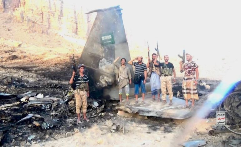 Houthis claim they shot Saudi F-15 down in Yemen, wreckage verified west of Marib; fighting widens as rebels advance