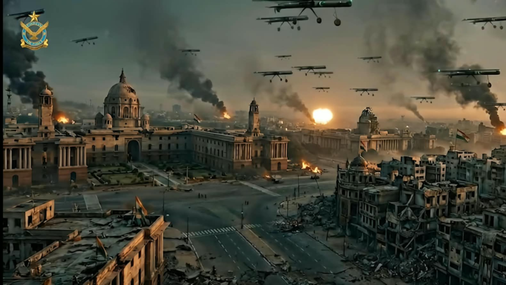 Screengrab from a Pakistan Air Force AI-generated video depicting the May 2025 India-Pakistan conflict.