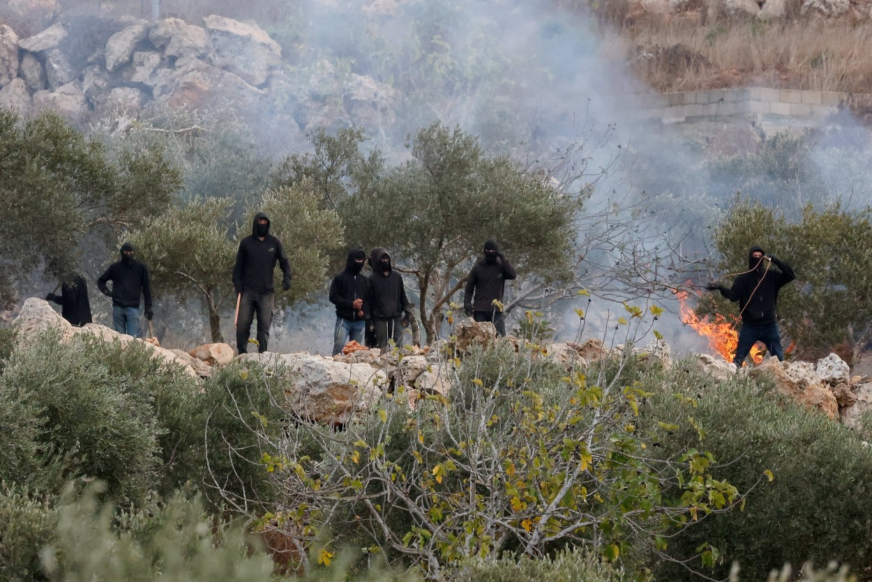Israeli settlers attack Palestinians, burn olive groves, beat and injure US journalist as attacks engulf West Bank harvest
