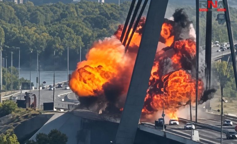 Russian drone hits Kyiv bridge during Germany’s Merz visit, Berlin pledges €1.35 billion aid to Ukraine
