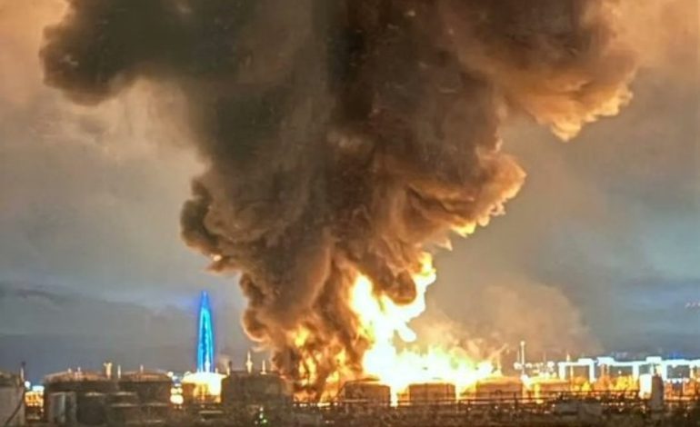 Ukraine drones hit St Petersburg oil sites as Trump’s energy ceasefire unravels