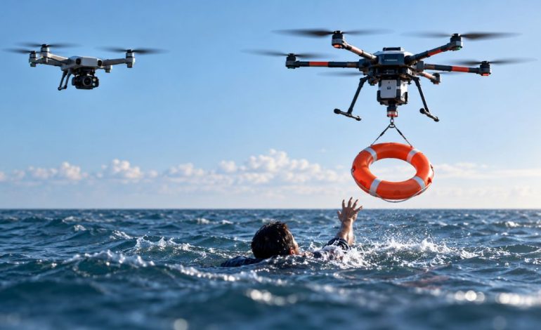Indian Naval Academy develops two-drone rescue system to locate survivors at sea, deliver lifebuoys