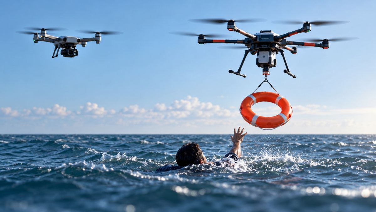 Indian Naval Academy develops two-drone rescue system to locate survivors at sea, deliver lifebuoys