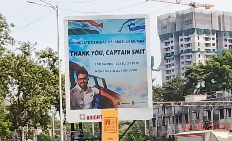 Indian pilots seek bravery award for captain Smit from PM Modi as Israel honours him with Mumbai billboards