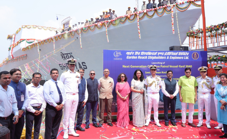 GRSE launches Shreyas as Indian Navy expands its long-range maritime patrol fleet