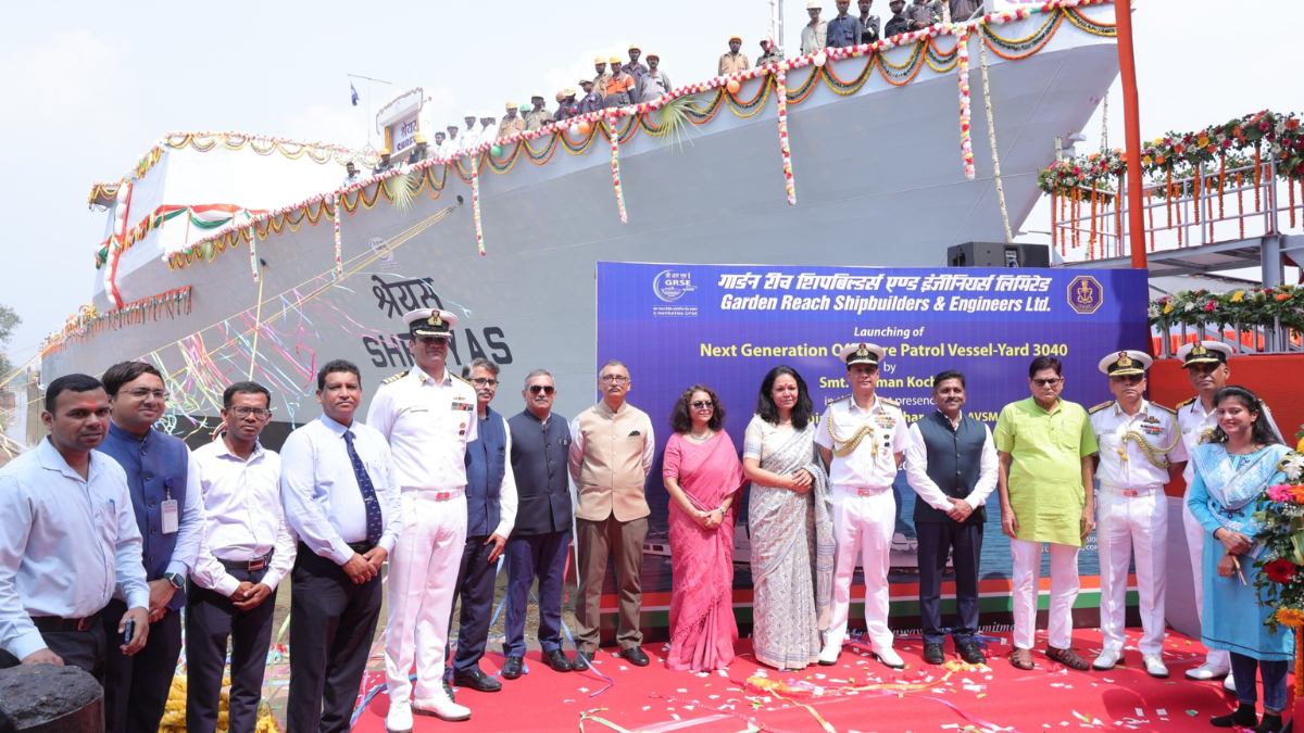 GRSE launches Shreyas as Indian Navy expands its long-range maritime patrol fleet