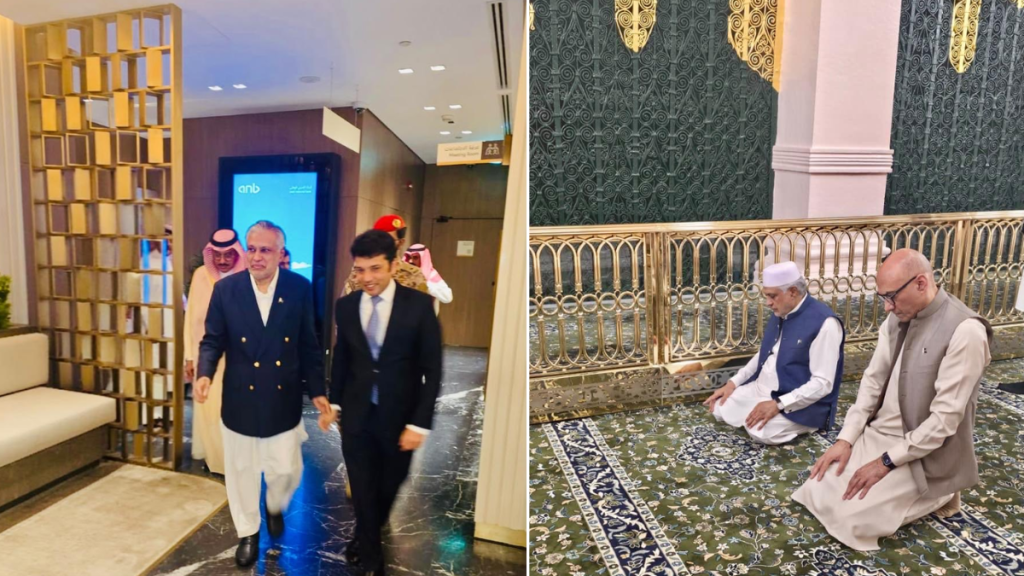 Ishaq Dar arrives in Madinah