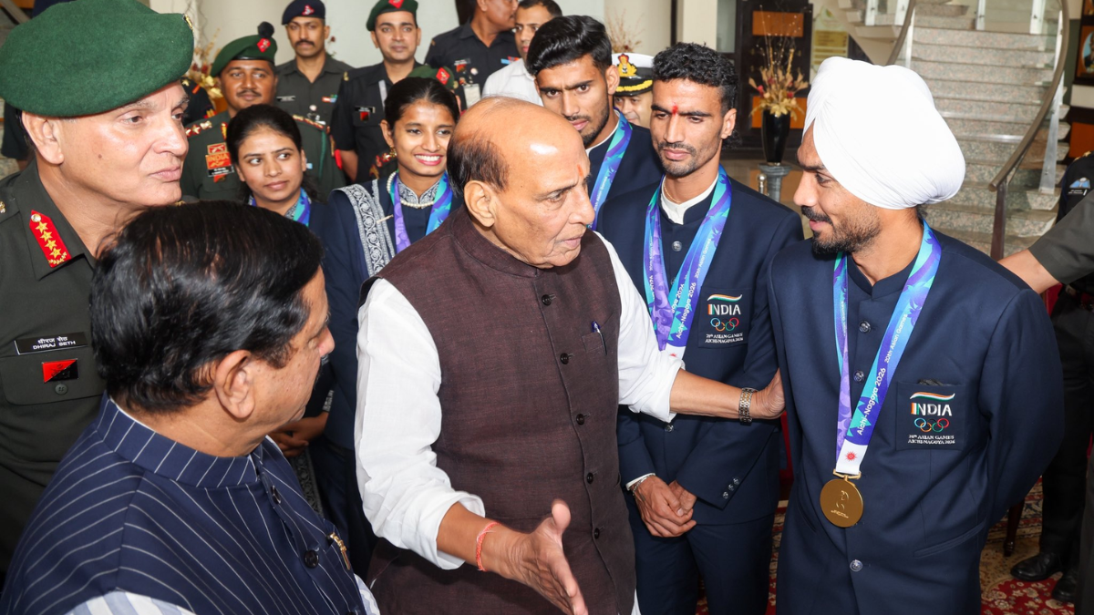 Rajnath Singh honours services athletes after they win 27 of India’s 85 Asian Games medals