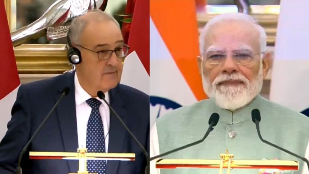 Narendra Modi Guy Parmelin, Modi Parmelin meeting, India Switzerland relations, India Switzerland summit, India EFTA Tepa, Modi Swiss president talks, India Switzerland trade, India Switzerland defence cooperation.